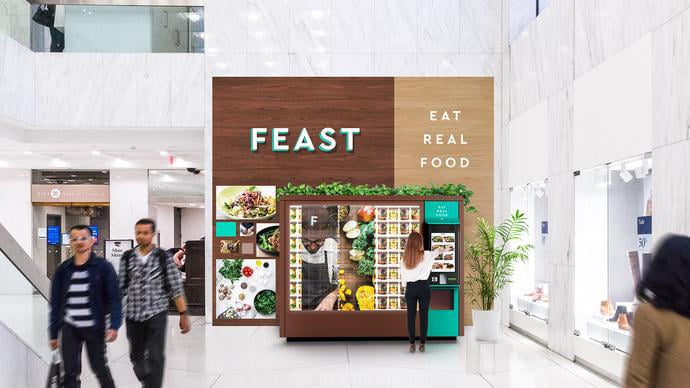 The Evolution of Feast: Robots and Kiosks